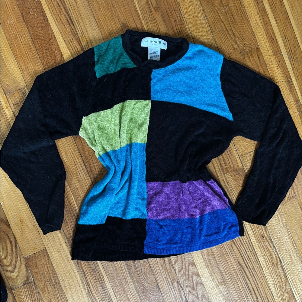 Colorblock Long Sleeve Sweater light sweater